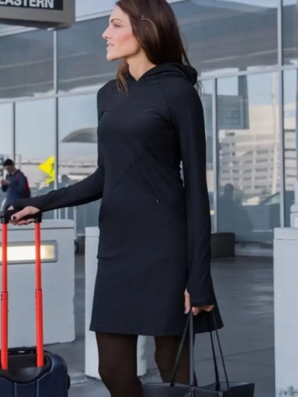 New Betabrand Black Red Eye Travel Dress Small